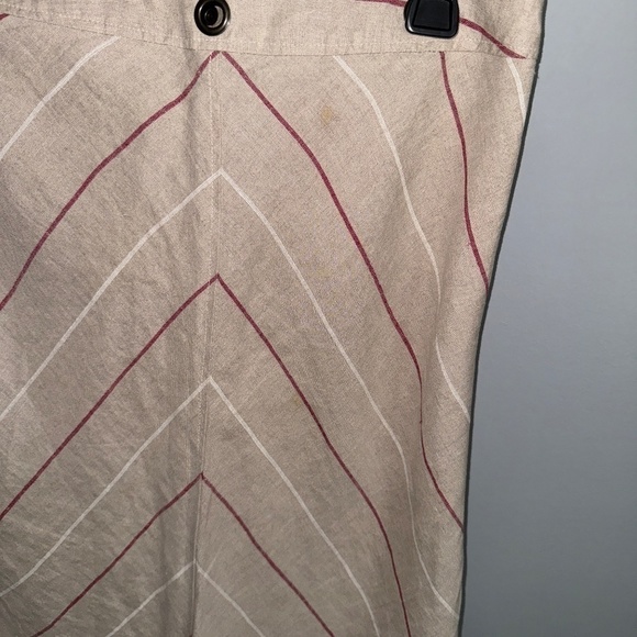 United Colors of Benetton Linen Blend Tan Striped Skirt Size 10 US - Picture 7 of 8